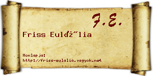 Friss Eulália névjegykártya